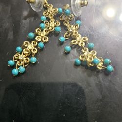 14k With Turquoise. Earrings 