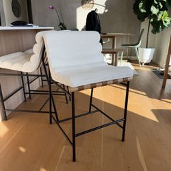 Denver Modern White Boucle Vail Stools (3 Total)