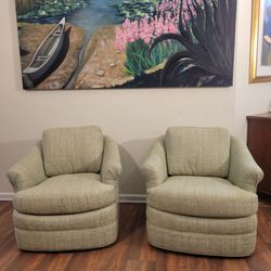 Vintage swivel club chairs