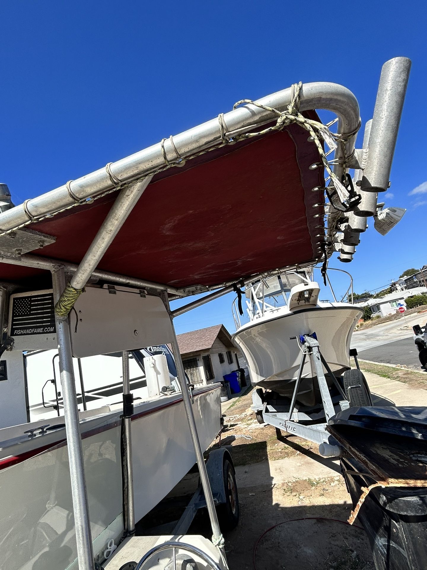 T Top For Center Console…. Aluminum, Rod holders, Light And Etc….