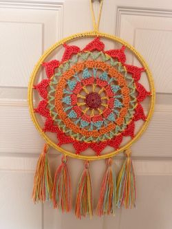 Brand New, Crocheted, Colorful, Mandala Wall Hanging