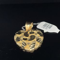 10KT Yellow Gold Nugget Heart Pendant 4.55g I-915