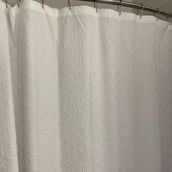 Shower Curtain - Color White -  Curtain Rings Include In The Price 