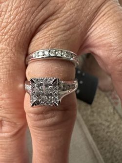 5 karat sterling silver diamond ring