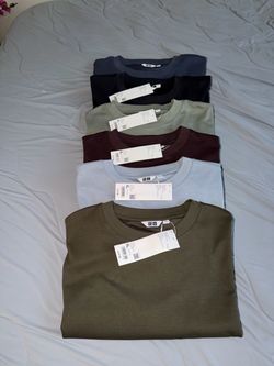 UNIQLO U AIRism Cotton Oversized Crew Neck Half-Sleeve T-Shirts Size XL Lot Of 6