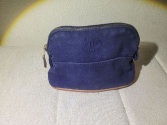 Hermès Bolide Navy Canvas Cosmetic Pouch
