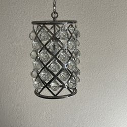 3 Glass Light Pendants. Chrome Pendants with glass Bulbs 