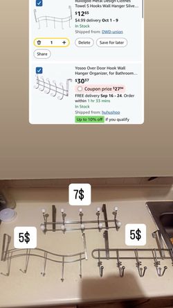 Over Door Hook Wall Hanger Organizer, for Bathroom Entryway Bedroom Metal Design Clothes Towel Hooks Wall Hanger Silver Tone   Pick up Belmont and bro