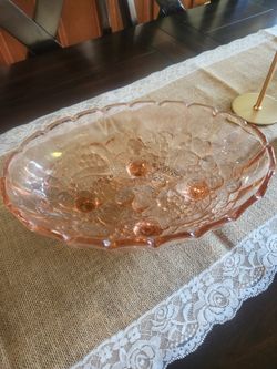 Vintage Pink Glass Bowl/ Fruit
