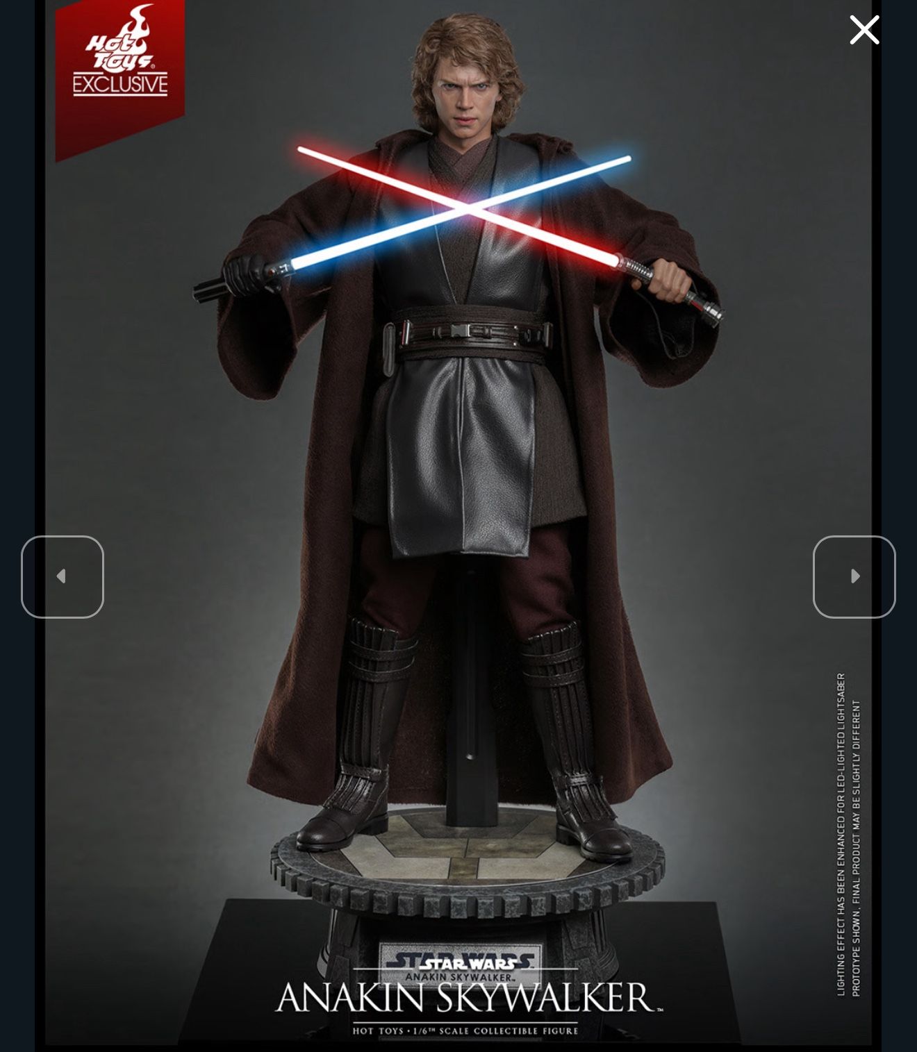 The DX34AE Star Wars Revenge of the Sith Anakin Skywalker Artisan Edition new still sealed in brown shipper box.