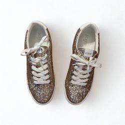 J.Crew Road Trip Sneakers Champagne Glitter Size 9