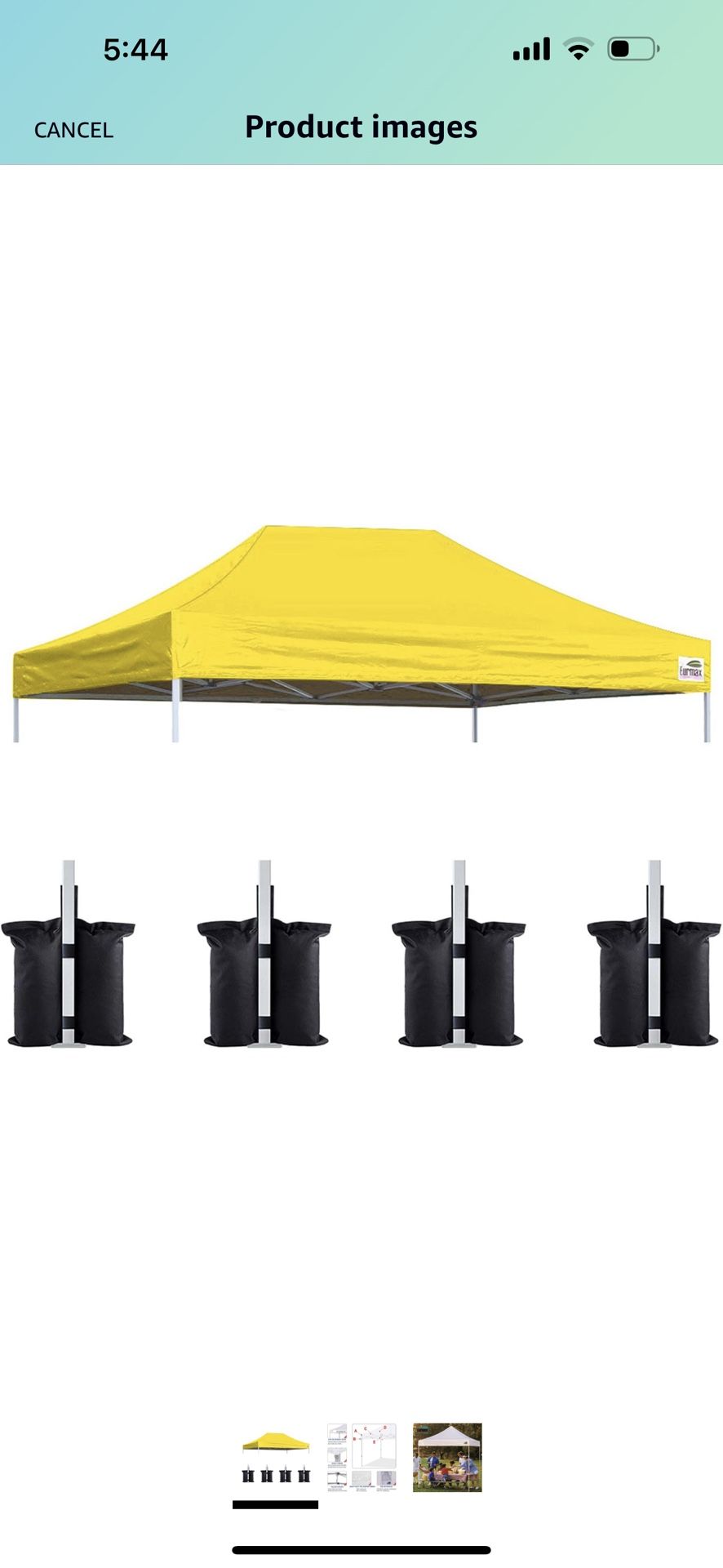 USA Pop Up Canopy Top Gazebo Tent Cover Replacement Top Only,Bonus 4PC Pack Canopy Weight Bag (10x15, Yellow)