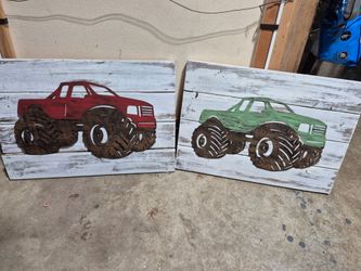2 truck wall art