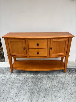 TV Console Wood Credenza Cabinet