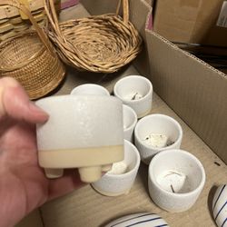 Small Footed White Vases