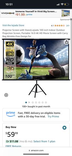 100” Projector Screen 