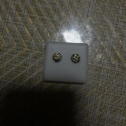 14 K Gold Plated Round Nugget Earrings
