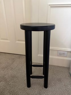 Black Wooden Round Top Stool