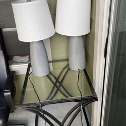 Side Table With Lamps