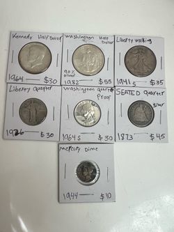 US silver coins (7 pieces )