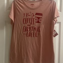 Brand New Holiday Time Pink Tee Size M 8-10 
