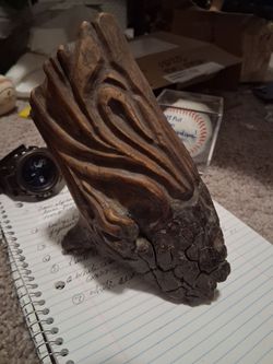 Hand-Carved Wooden Eagle Sculpture