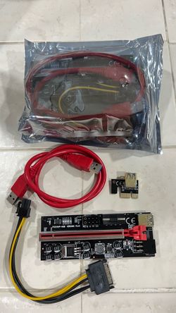 LOT OF 3 - PCIe GPU Riser Adapter Kit – 1x to 16x – Complete Set