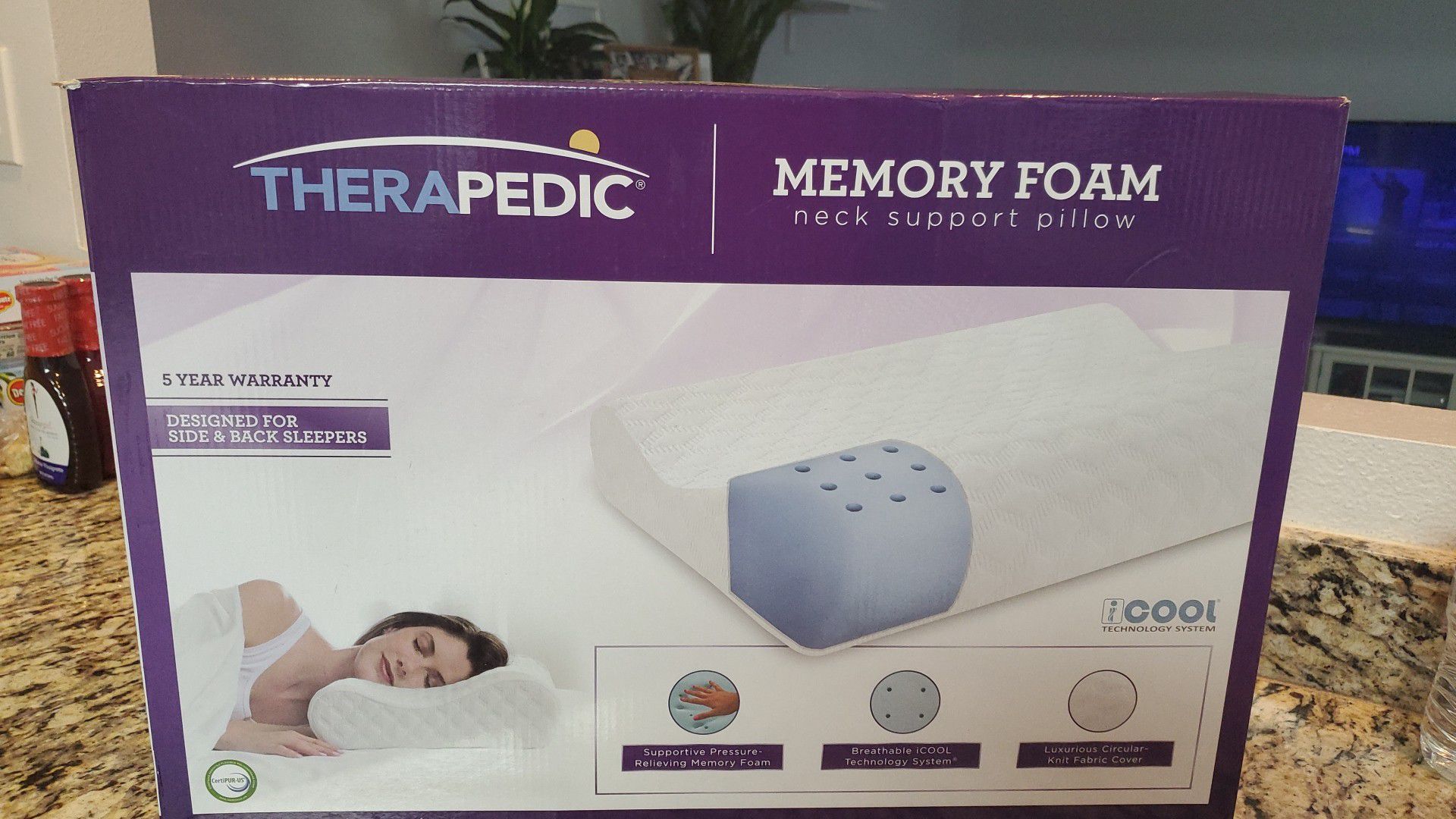 Therapedic memory foam neck support pillow