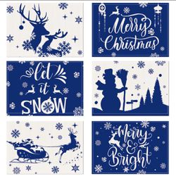 Blue Christmas Placemats Set Of 6 