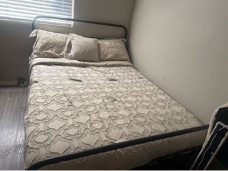 Full bed frame and mattress