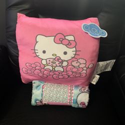 Hello Kitty Pillow And Throw Blanket