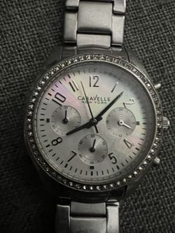 Women’s 42 Mm Carvelle By Bulova With Diamond And Mother Of Pearl Dial