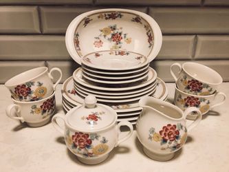 NORITAKE KASHMIR — 25-PIECE SET INCLUDING 6 BONUS PLATES — $40