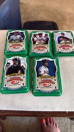 Set of 5 Donruss baseball tins
