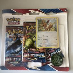 Pokémon BATTLE STYLES 3 Booster Packs Blister Pack FACTORY SEALED