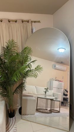 Large 79” x 39” Gold Arched Full Length Floor Mirror – Like New