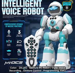 New Blue Intelligent Interactive Robot see description below