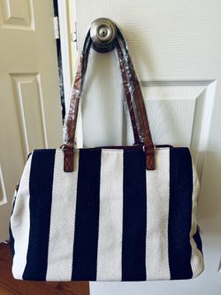 Sole society stripe print large tote bag