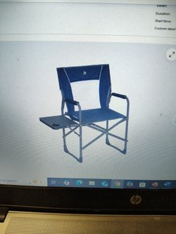 Outdoor Folding Chair, Powder-Coated Steel Frame/Polyester Fabric, Navy Blue By GCI Outdoor 