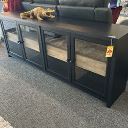 Black Tv Stand With Cabinets 