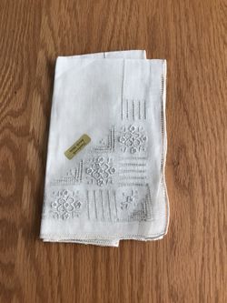 Vintage Swiss embroidered handkerchief floral