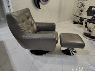Z Gallerie Italian-Style Swivel Lounge Chair & Ottoman – Originally $1,200