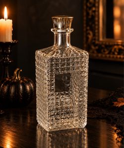 🌿Beautiful glass bottle with gold colored twist top. Great for Halloween decor!🎃