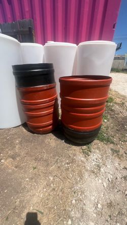 Planters made out of barrels