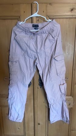 Light pink parachute cargo pants