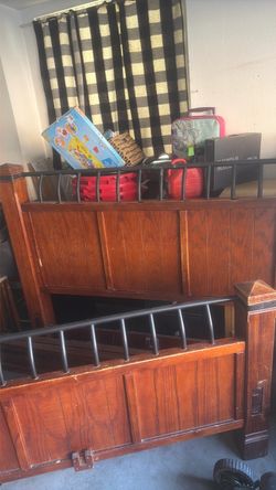 Queen size wooden bed frame