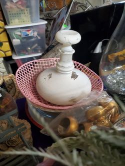 White paint on glass antique look decor