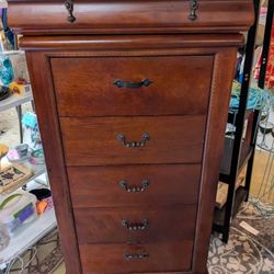 VERY LARGE Oversized jewelry box/ lingerie dresser measures 52 in high 16 in deep 2 ft long 