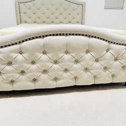 Queen bed + mattress + quality mattress topper