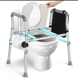 Raised Toilet Seat with Handles, Toilet Seat Riser for Seniors with Adjustabl...A602